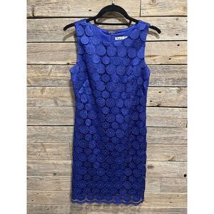 ELIZA J. | Royal Blue‎ Crochet Medallion Sleeveless Size 2